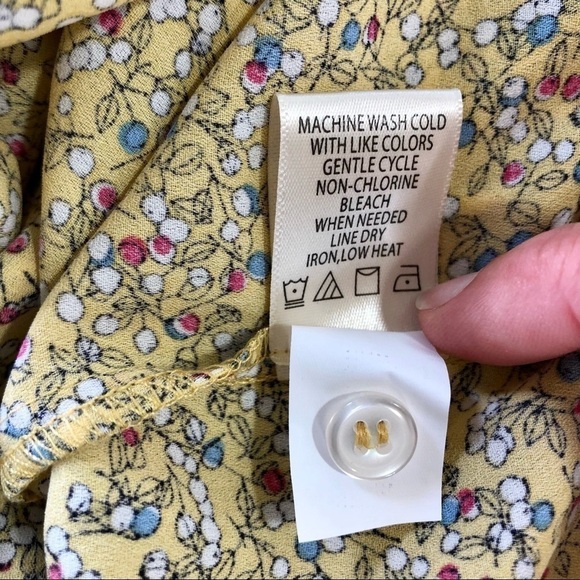 NWT Max Studio yellow cottagecore floral dress M - Picture 11 of 11